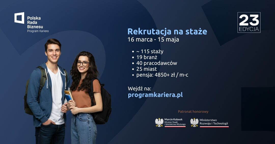 Szukasz stażu studenckiego? Ruszyła rekrutacja do Programu Kariera 2026 🤩