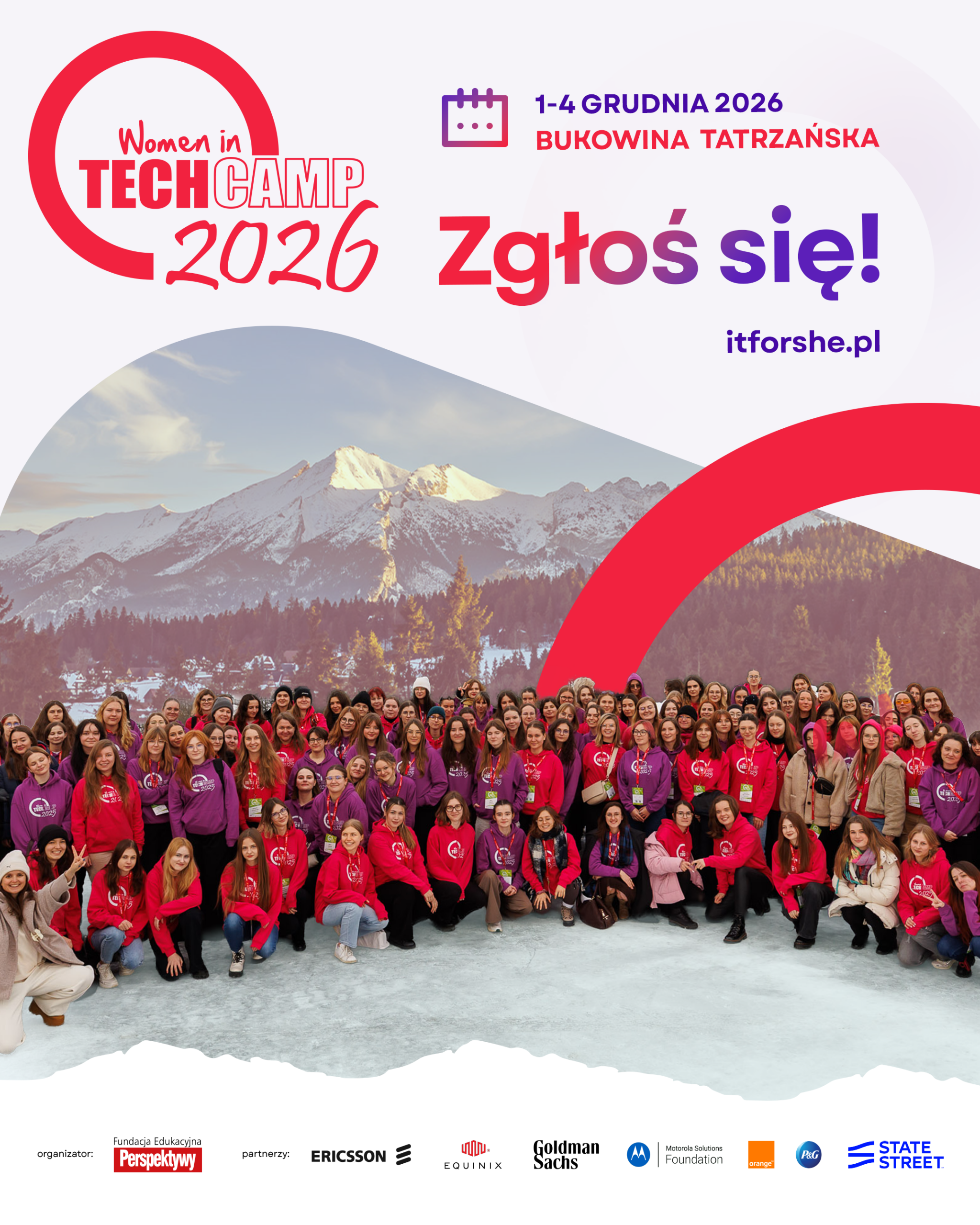 ❄️Bezpłatny wyjazd w Tatry, warsztaty TECH&IT, mentoring i networking z najlepszymi firmami w branży – czyli 🎯Women in Tech Camp 2026 – największy w Europie obóz tematyczny dla dziewczyn w IT&TECH!☃️1 – 4 grudnia 2026 🗻Bukowina Tatrzańska❄️
